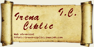 Irena Čiplić vizit kartica